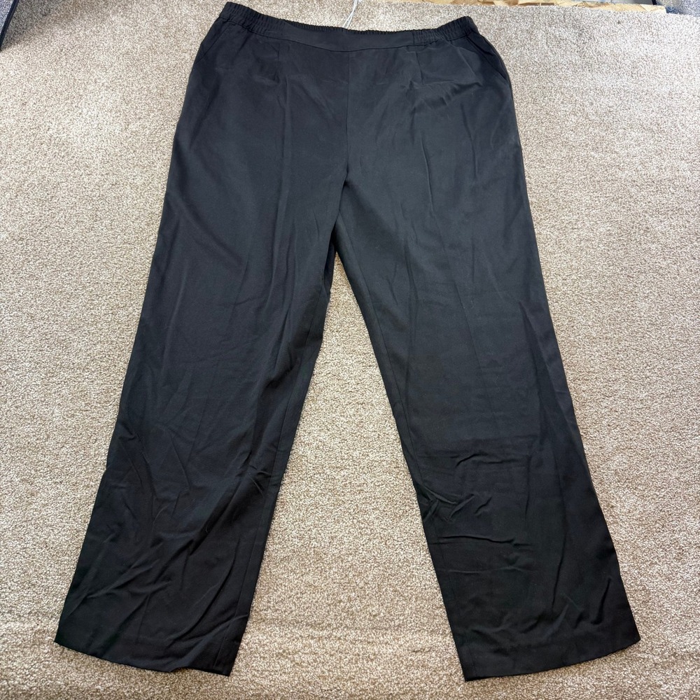 Appleseed's Womens Black Teflon Fabric Protector Straight Leg Pants 18 Chef Cook